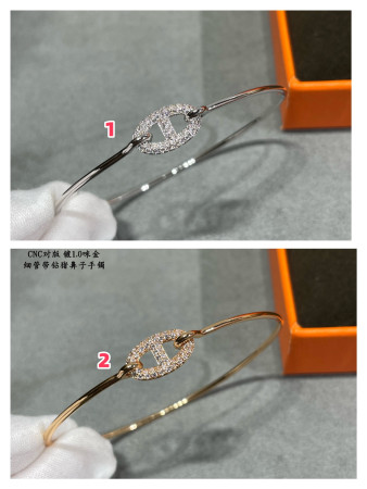 H**me5 thin tube di*m*nd pig nose bracelet