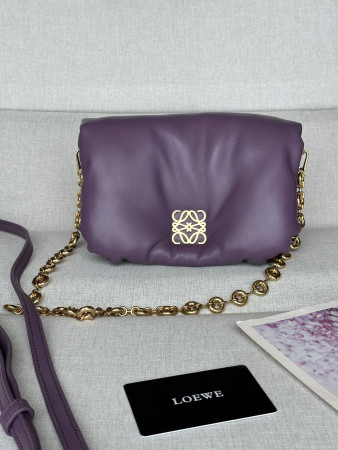 L0ew* mini puffer goya bag in shiny nappa lambskin 20x13x6cm