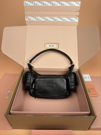 Miu Miu Hobo Nappa leather pocket bag 12x21x6cm