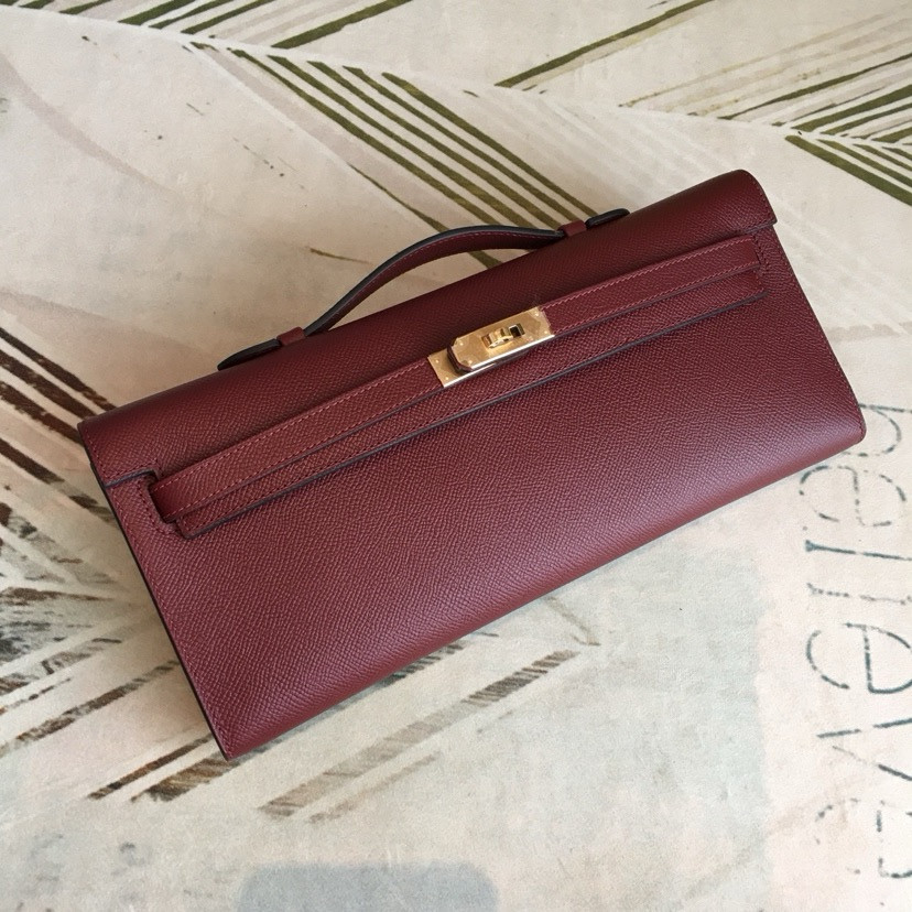H**mes kelly cut 31cm epsom leather gold