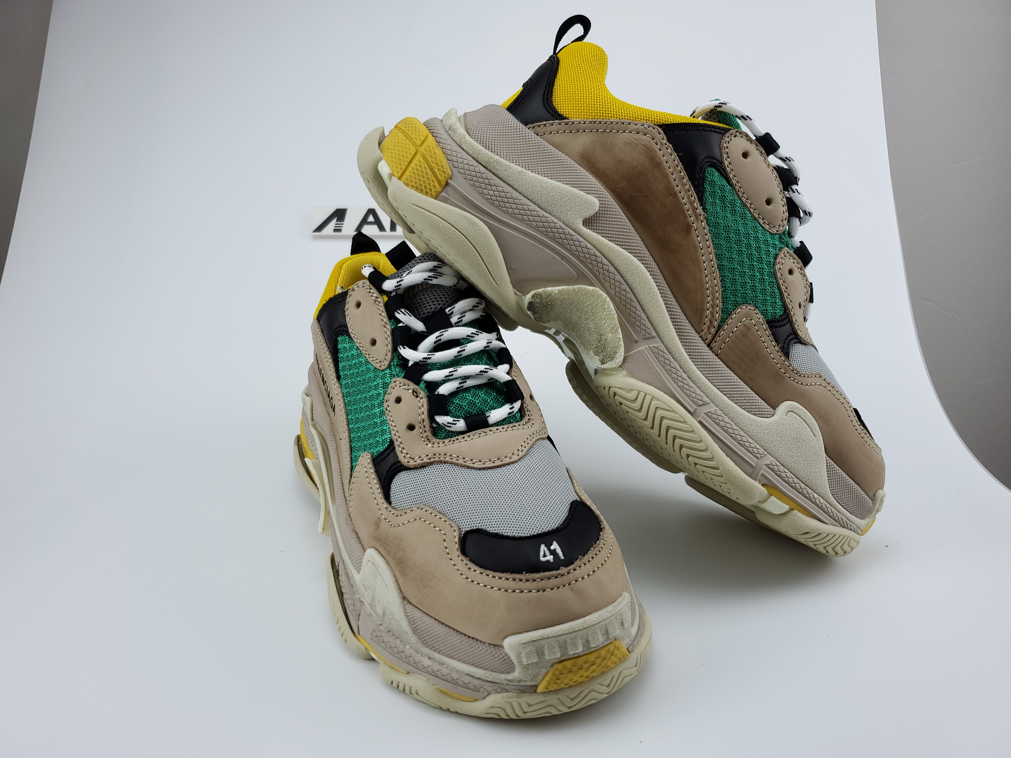 Balenciga Triple S Beige Green Yellow (2018 Reissue)