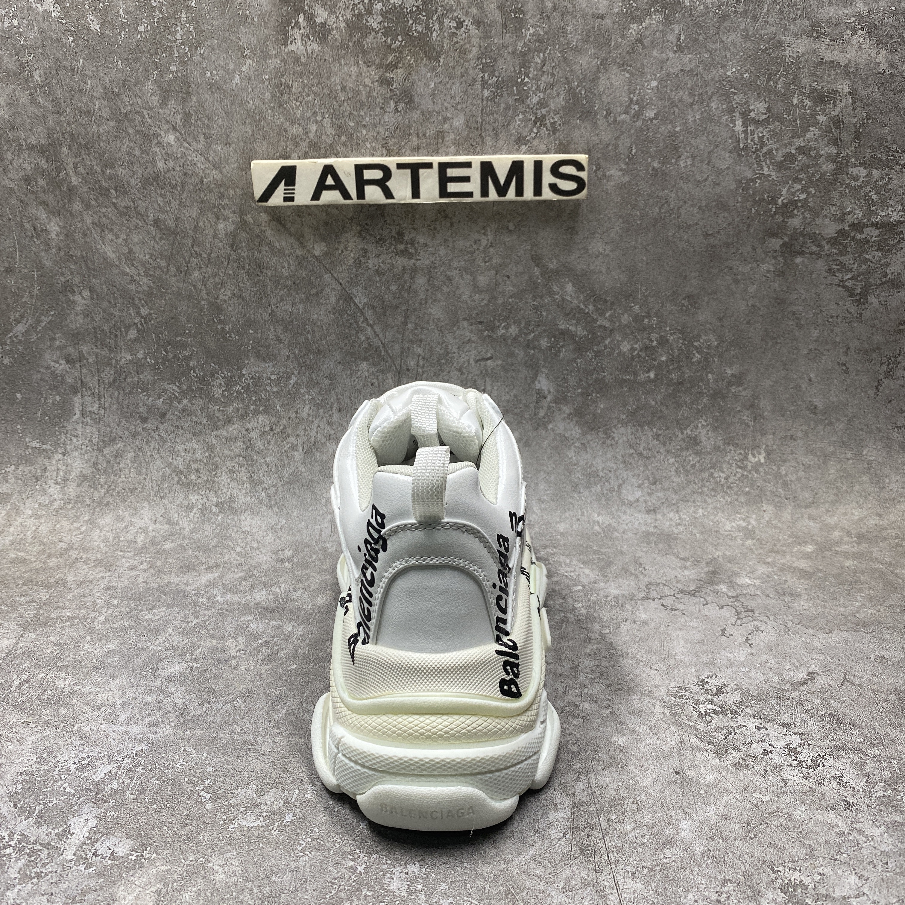 Balenciga Triple S Logotype Sneaker in White