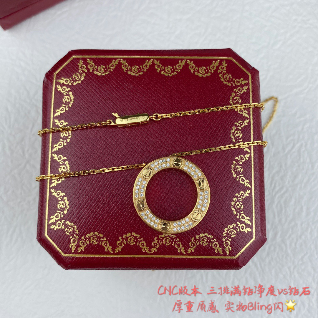 ca*t*er double-sided fully Di*m*nd-encrusted coin necklace