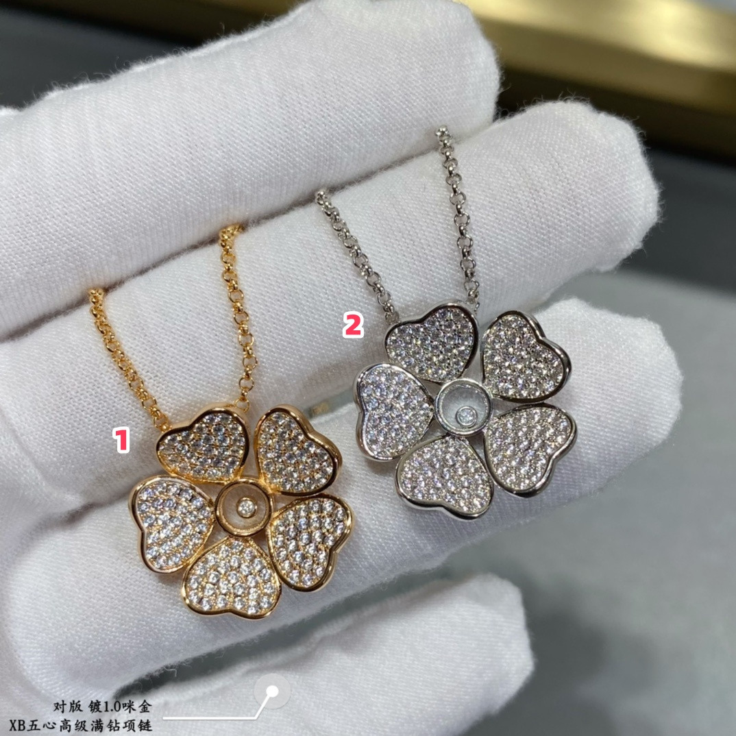 chopard five He**ts full di*m*nd necklace