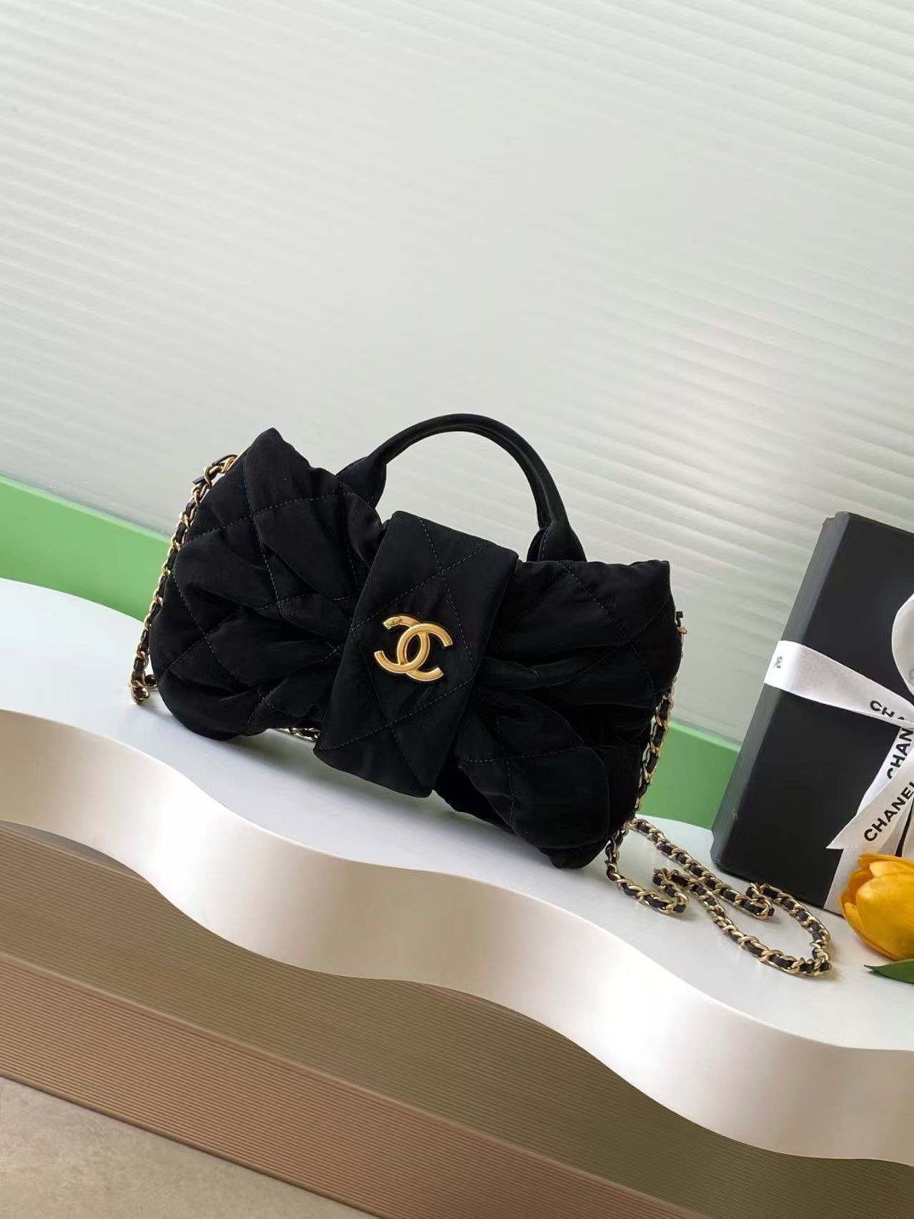 Ch*el mini bow bag 18x26x5cm