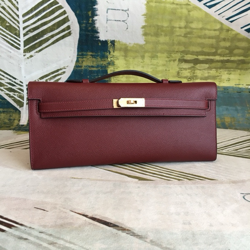H**mes kelly cut 31cm epsom leather gold