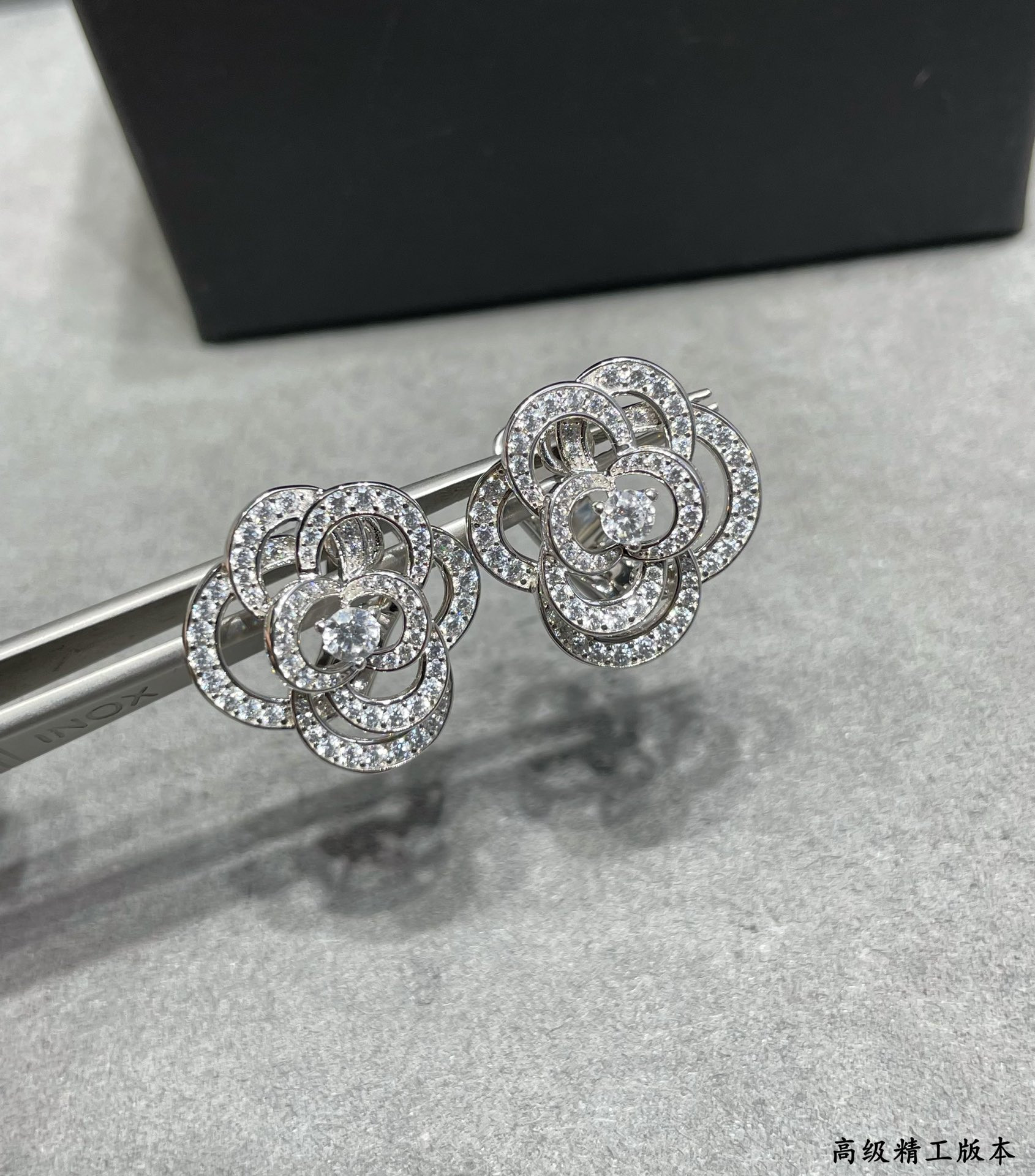 Ch*el camellia earrings