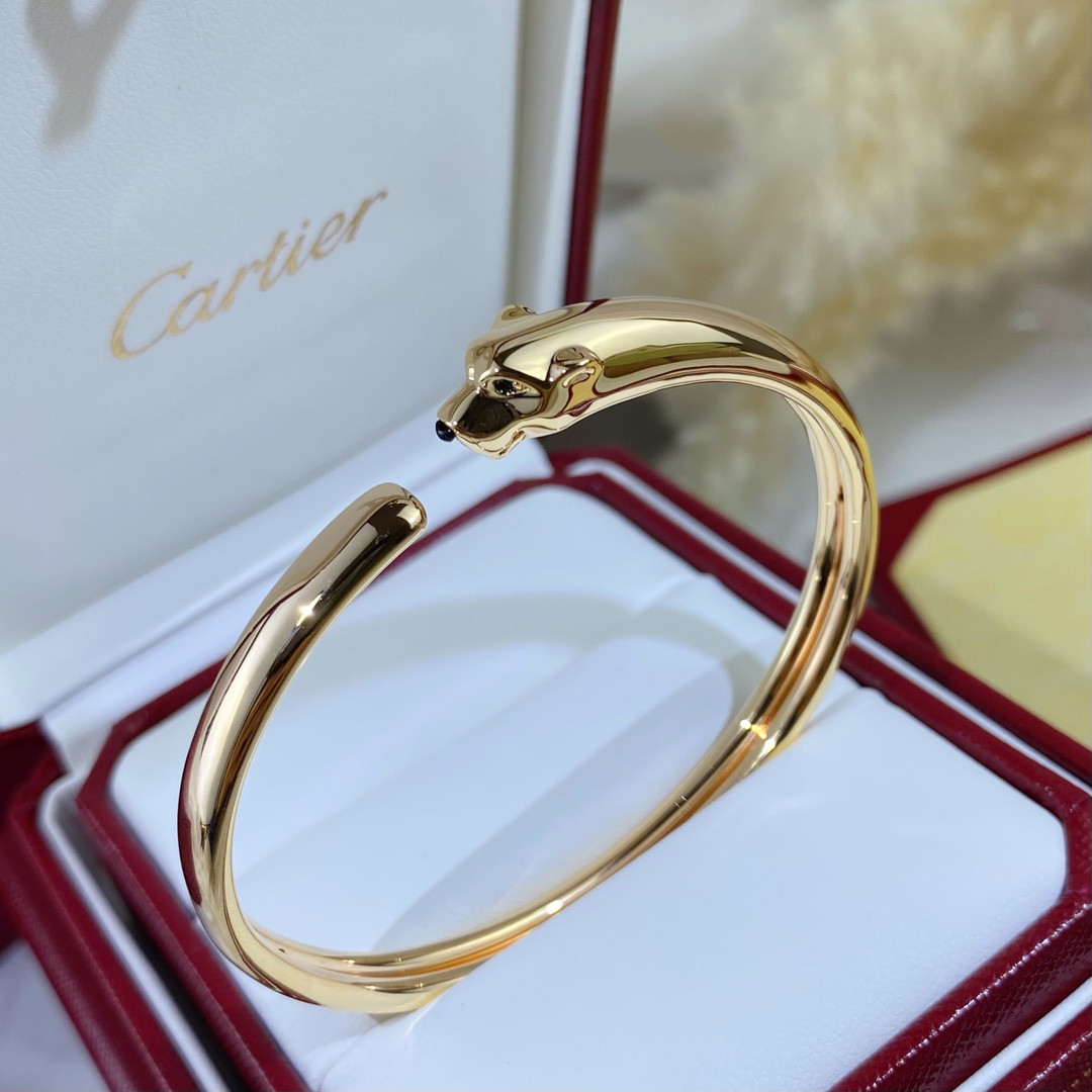 Ca*t*er slim polished leopard bracelet  16-17