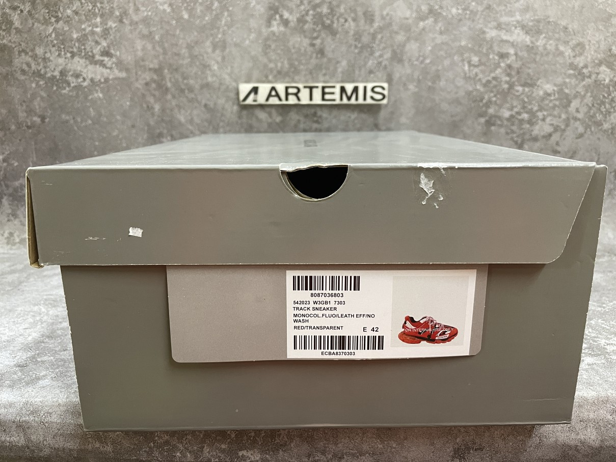 Balenciga Track Clear Sole Red