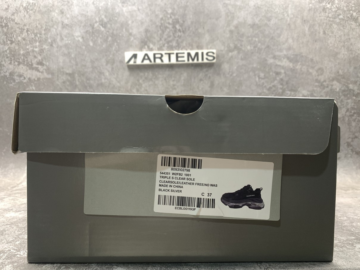 Balenciga Triple S Clear Sole Black Ivory