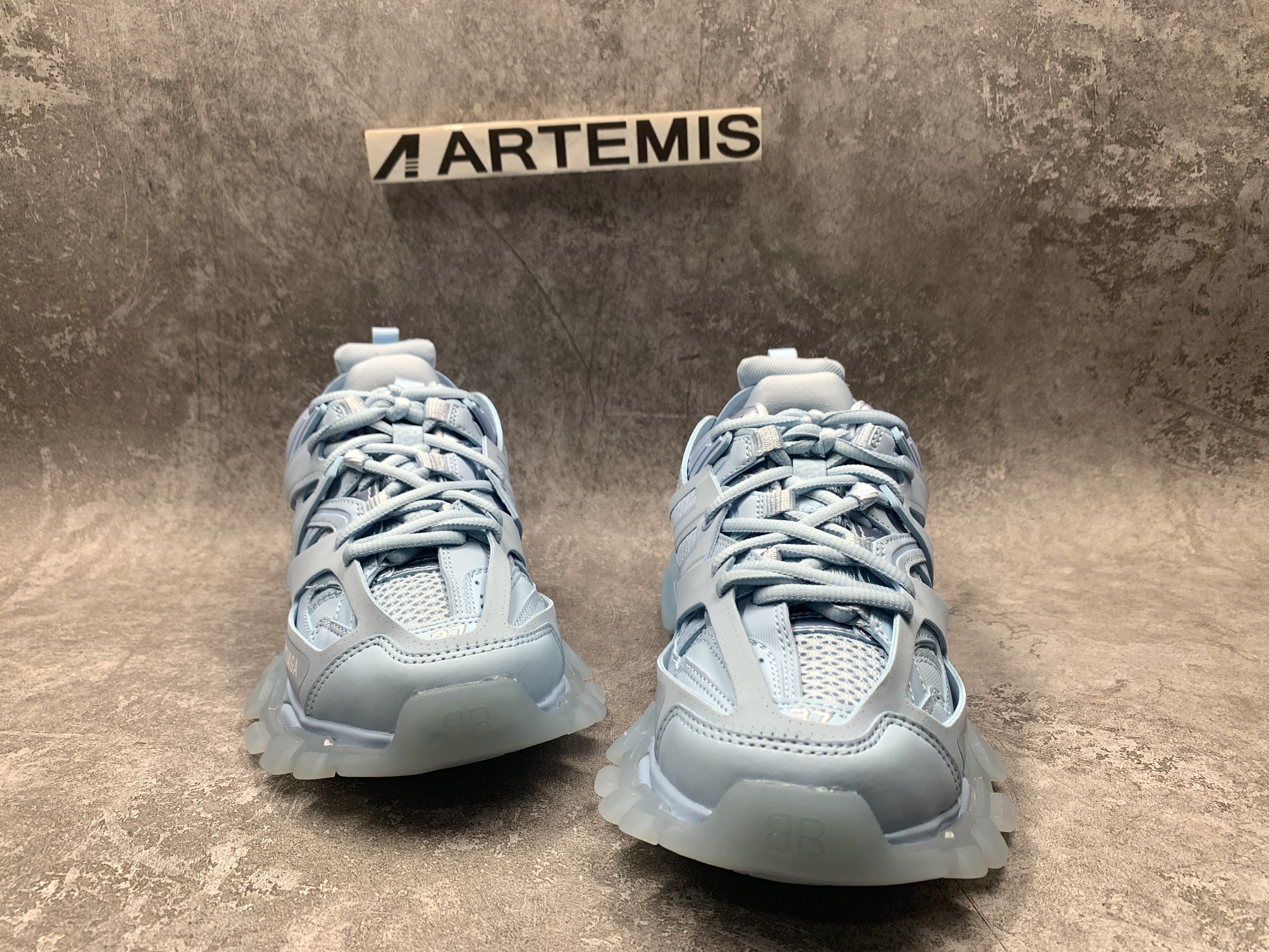 Balenciga Track Sneaker Clear Sole Light Blue