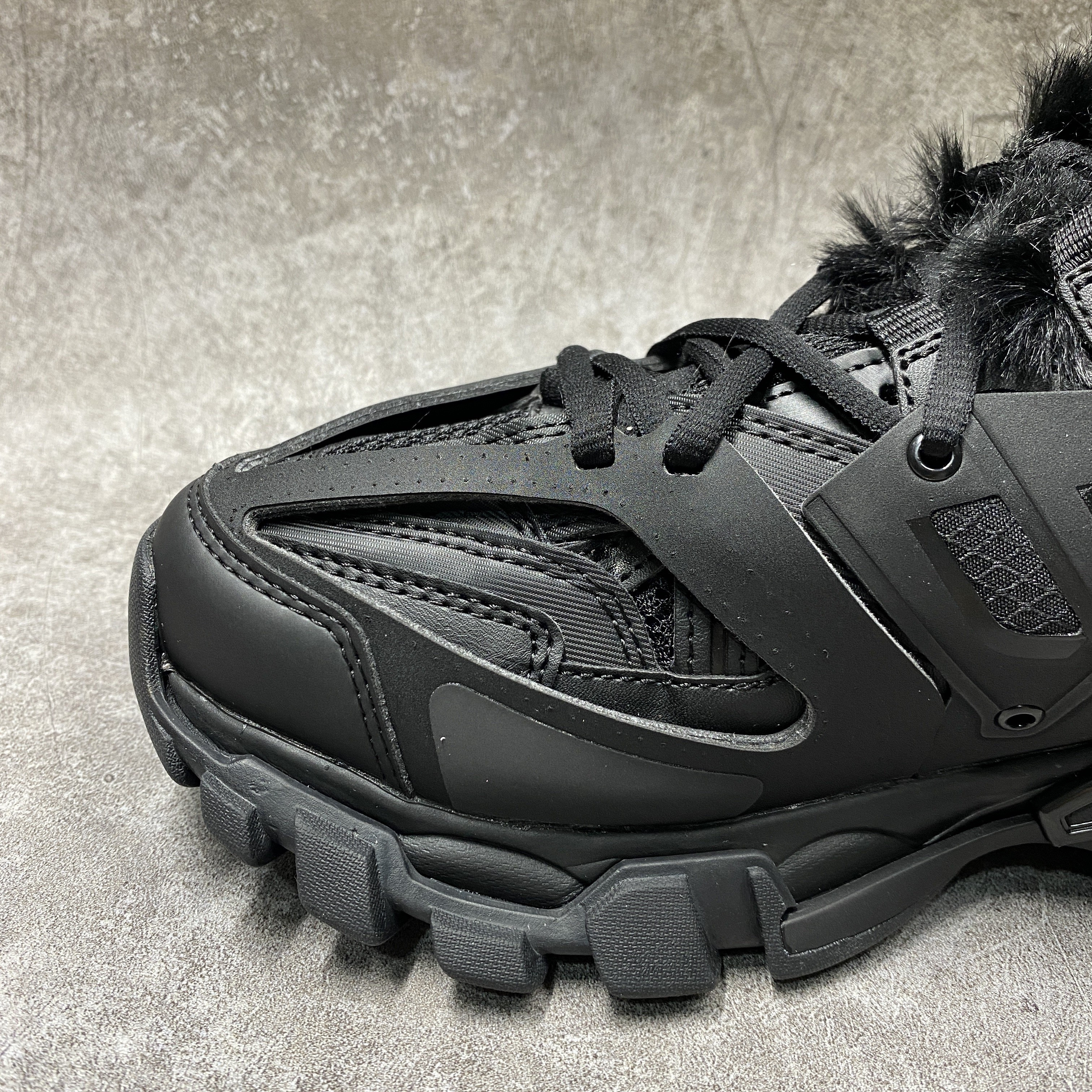 Balenciga Track Sneaker Black Fur