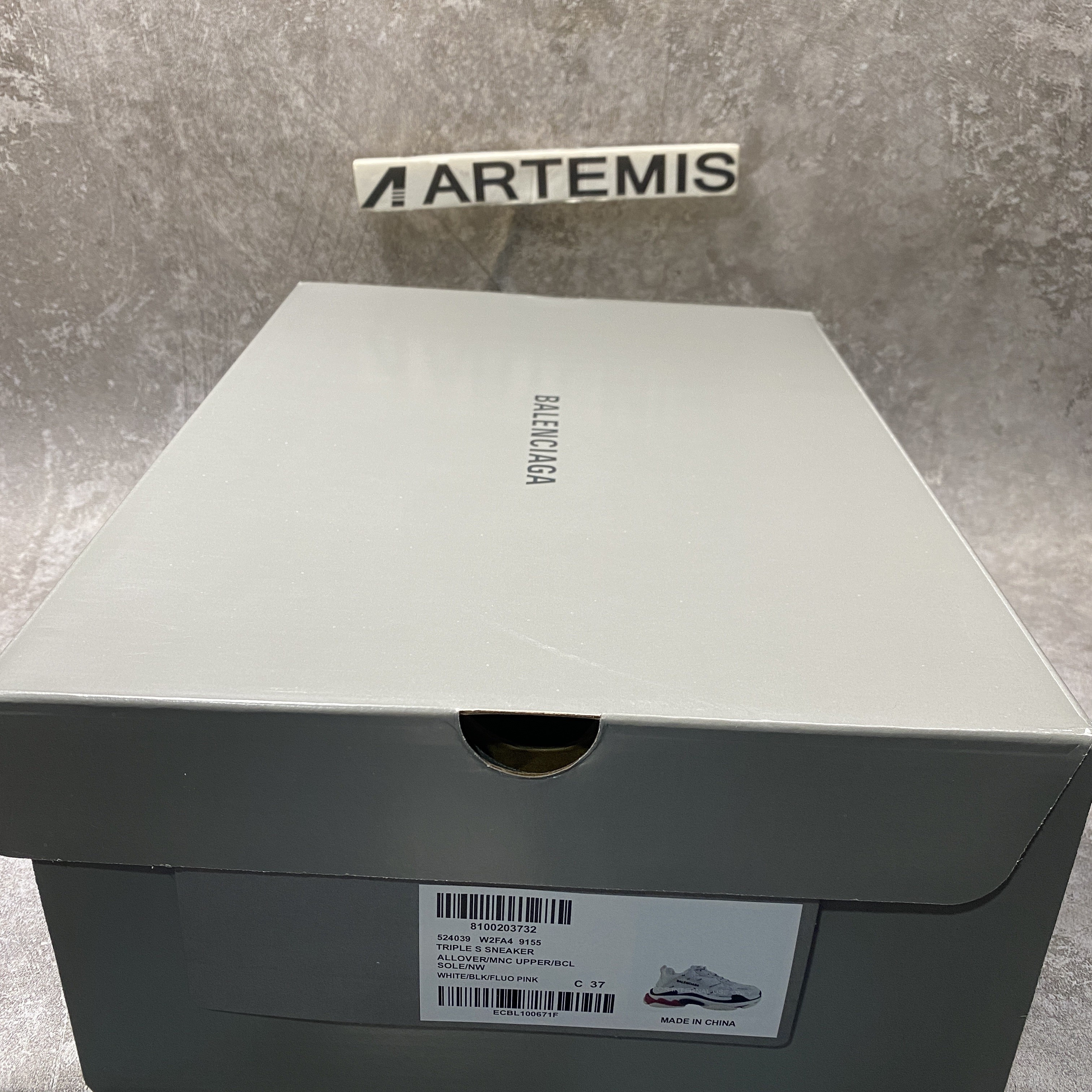 Balenciga All Over Logo Triple S Pink Black