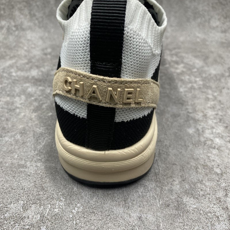 Channel Blended Fabrics Street Style Plain Sock Sneakers