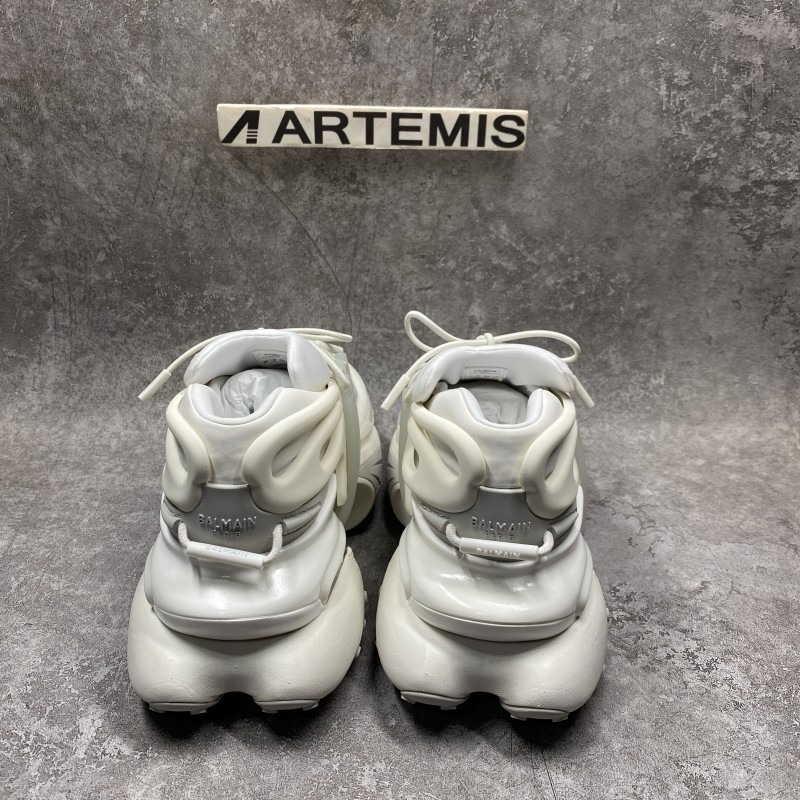 Balmain Neoprene and calfskin Unicorn low-top sneakers