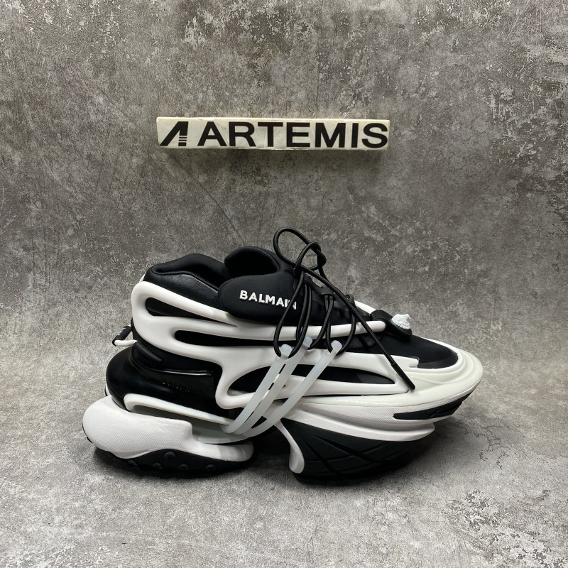 Balmain Unicorn Two-Tone Layered Sneakers