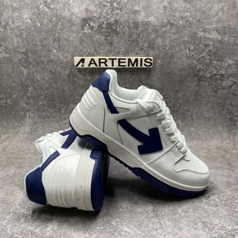 OFF-WHITE Out Of Office OOO Low Tops White White Navy Blue