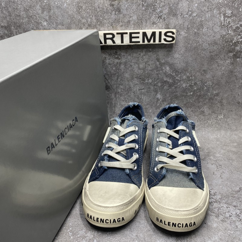Balenciga Pairs Low Mule Destroyed - Denim