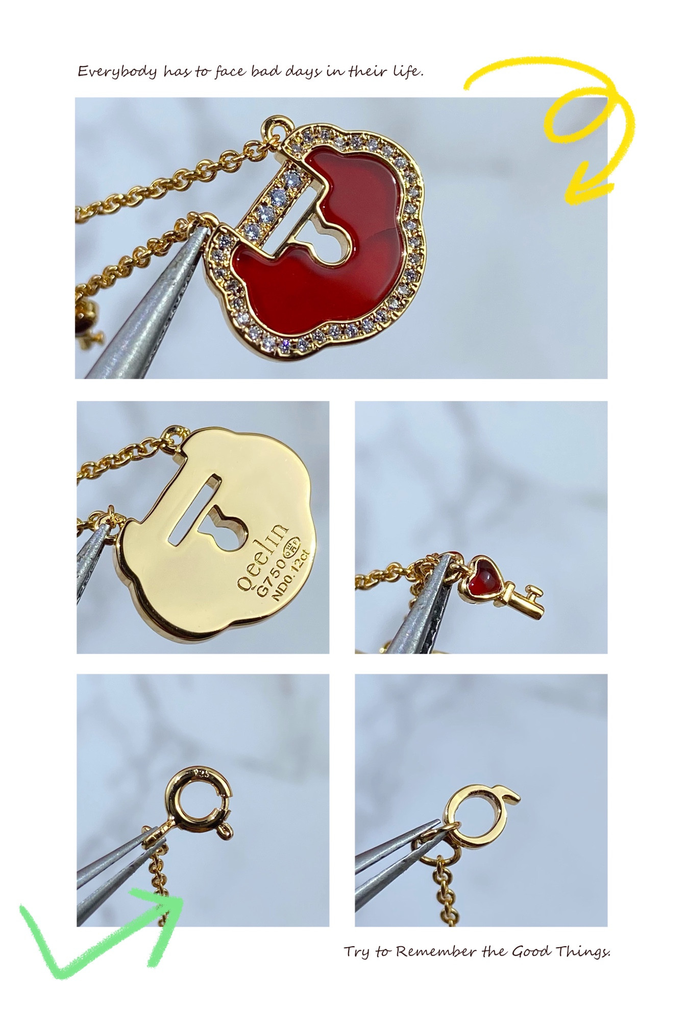Qeelin Large Ruyi Lock Necklace