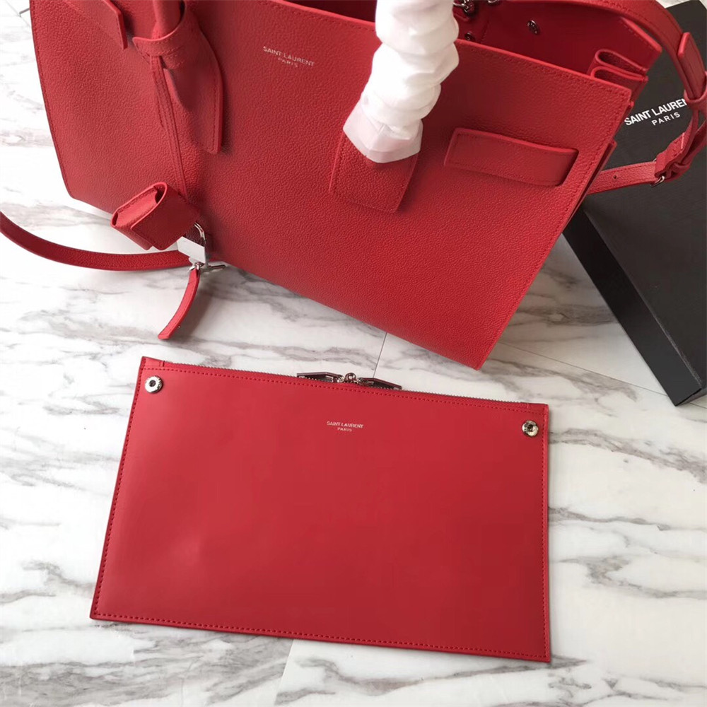Y*L sac de jour small in grained leather red