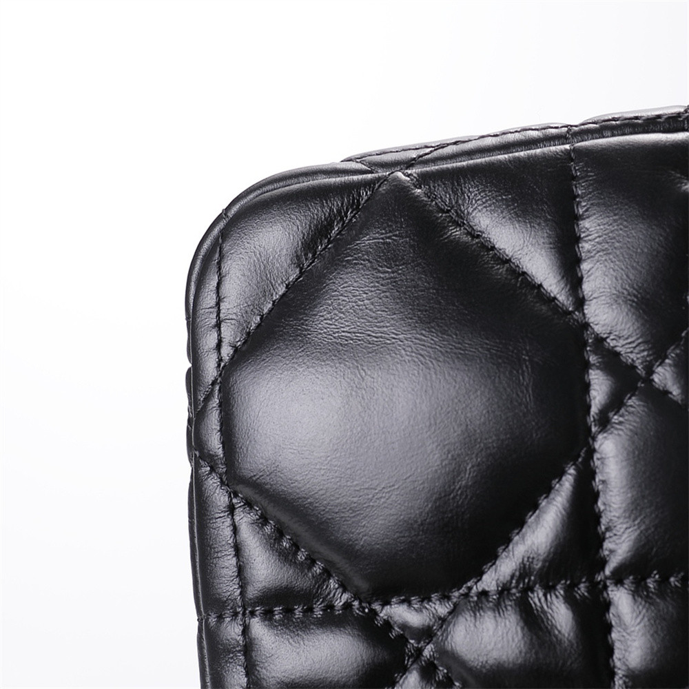 small d*or caro bag black S*pple cannage calfskin with silver hardware 20 x 12 x 7 cm