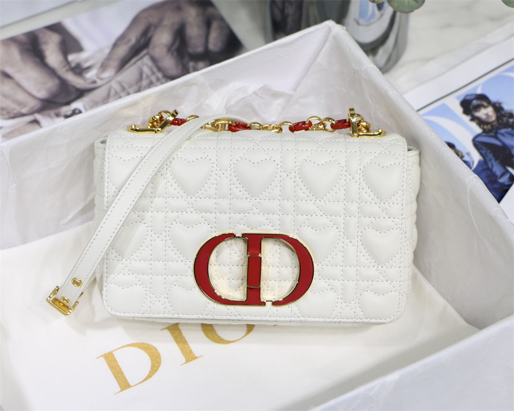 small D*or caro bag amour ivory 20 x 12 x 7 cm