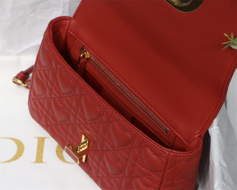 small D*or caro bag amour red 20 x 12 x 7 cm