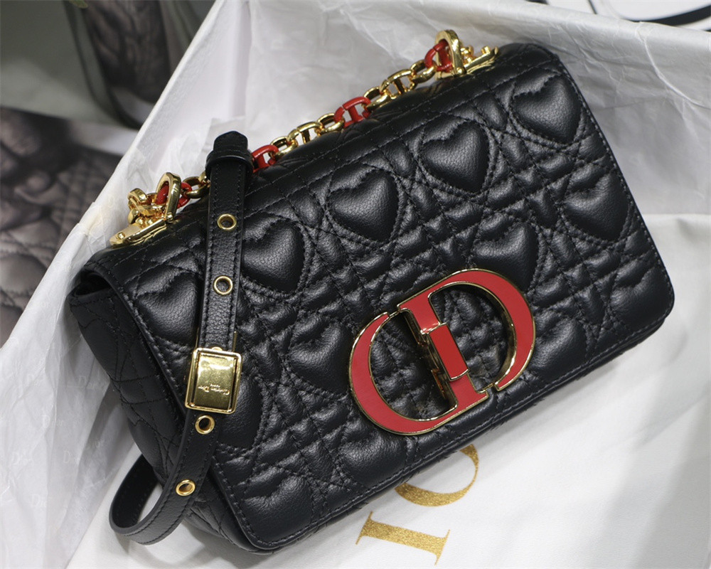 small D*or caro bag amour black 20 x 12 x 7 cm