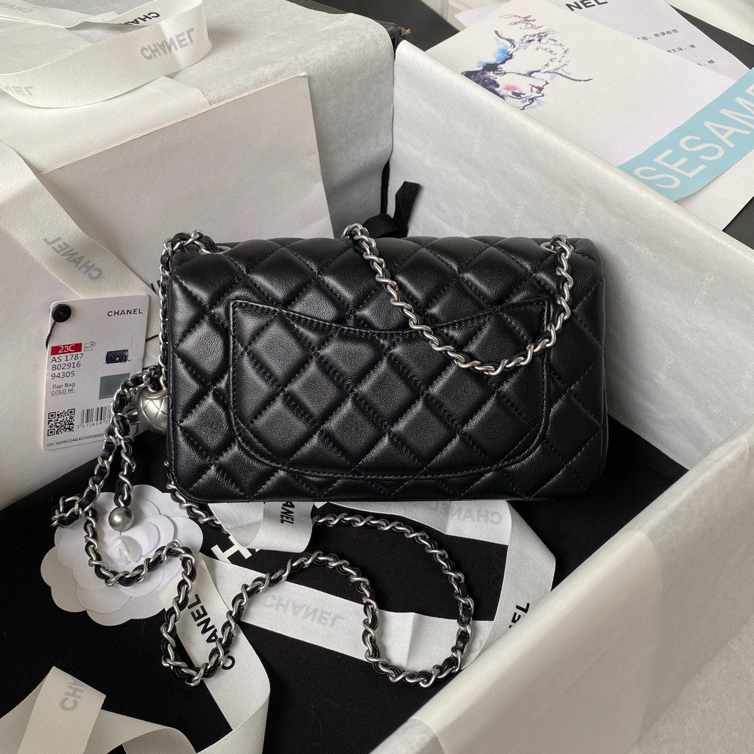 Ch*el mini flap bag 4.7 × 7.8 × 2.3 in