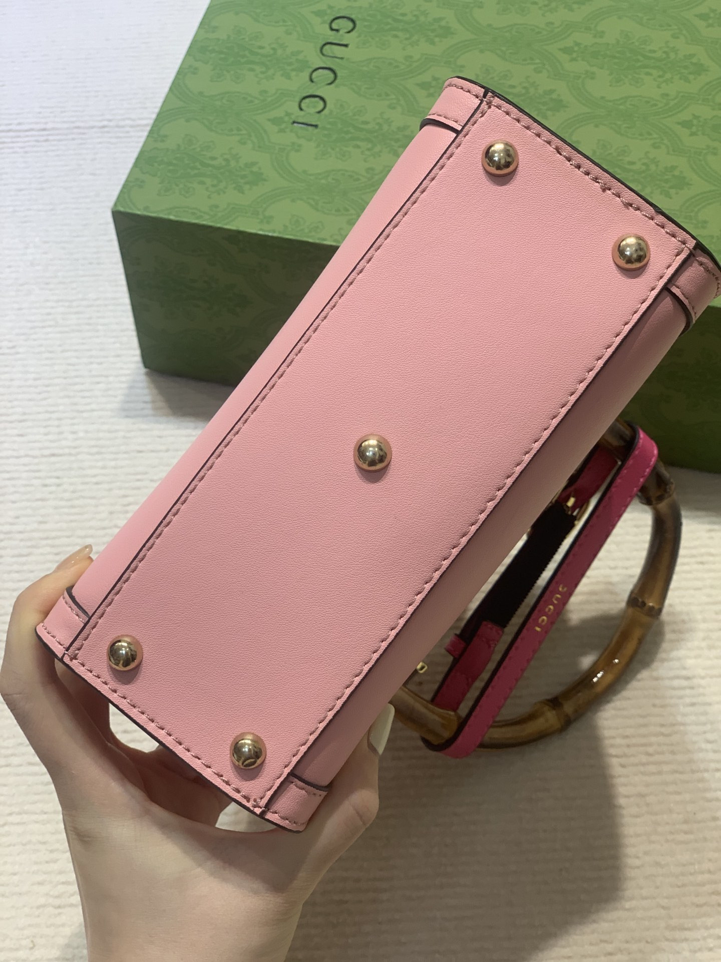 G*u*i diana mini tote bag pink 20w x 16h x 10d cm