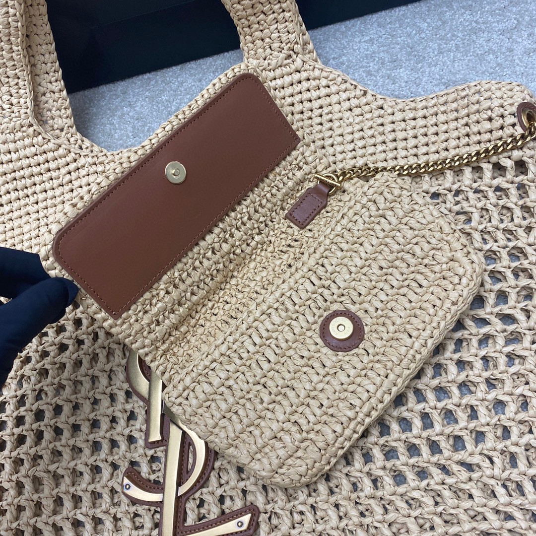 Y*L icare in raffia color natural 14.6"-21.7"x16.9"x2"