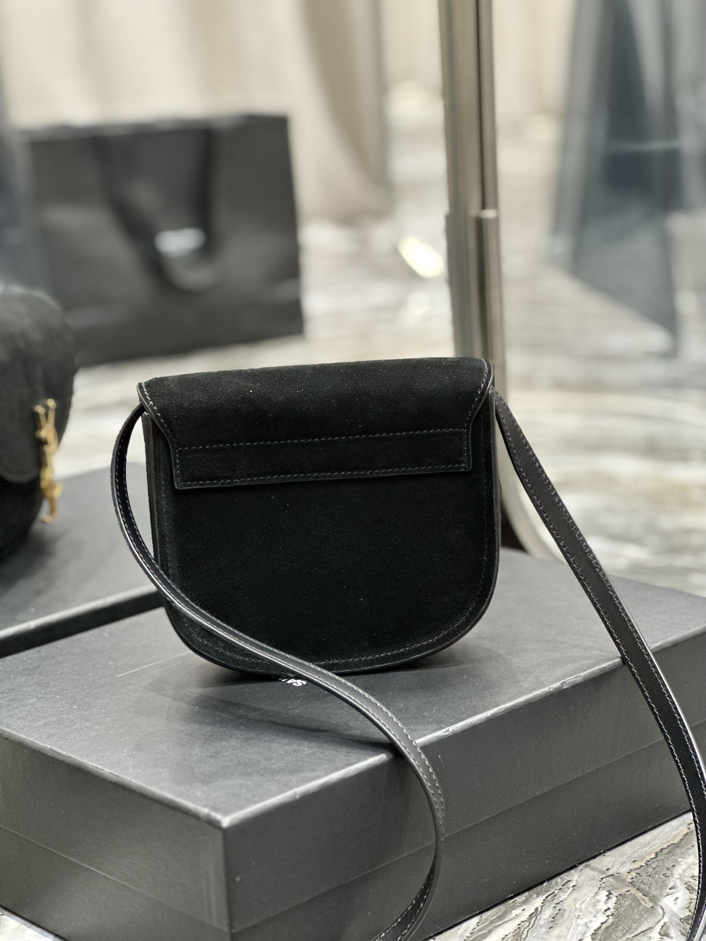 Y*L kaia small satchel in smooth leather 7.2 x 6.1 x 2.1 inches