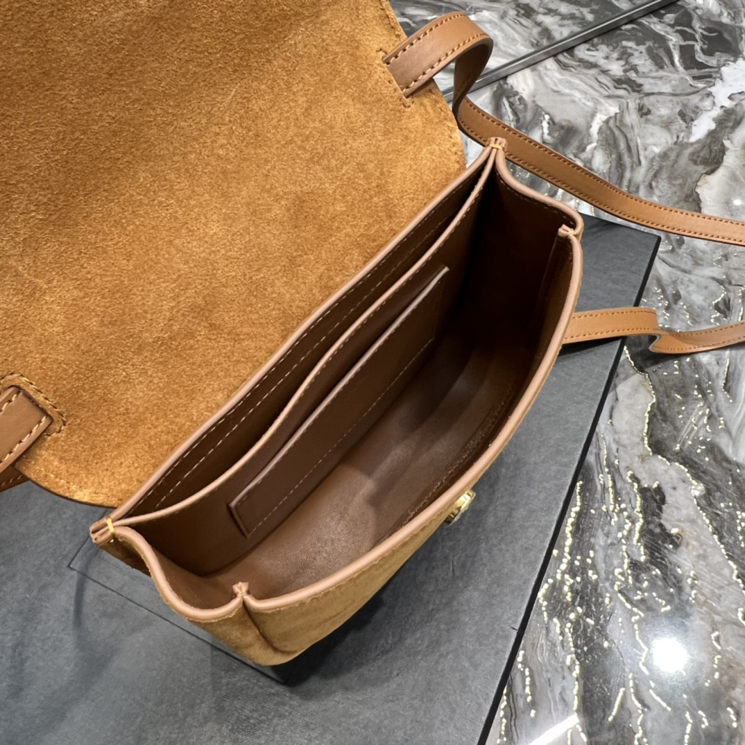 Y*L kaia small satchel in smooth leather 7.2 x 6.1 x 2.1 inches