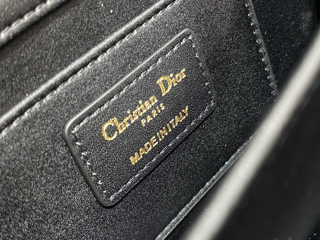 D*or small D*or ange bag black macrocannage calfskin 20 x 12 x 5 cm