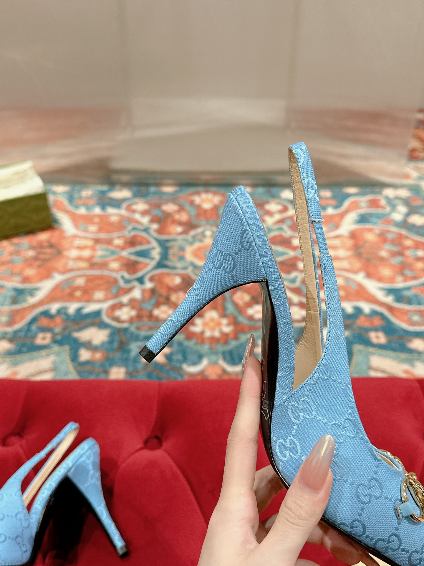 ua G*u*i horsebit slingback pump high heel