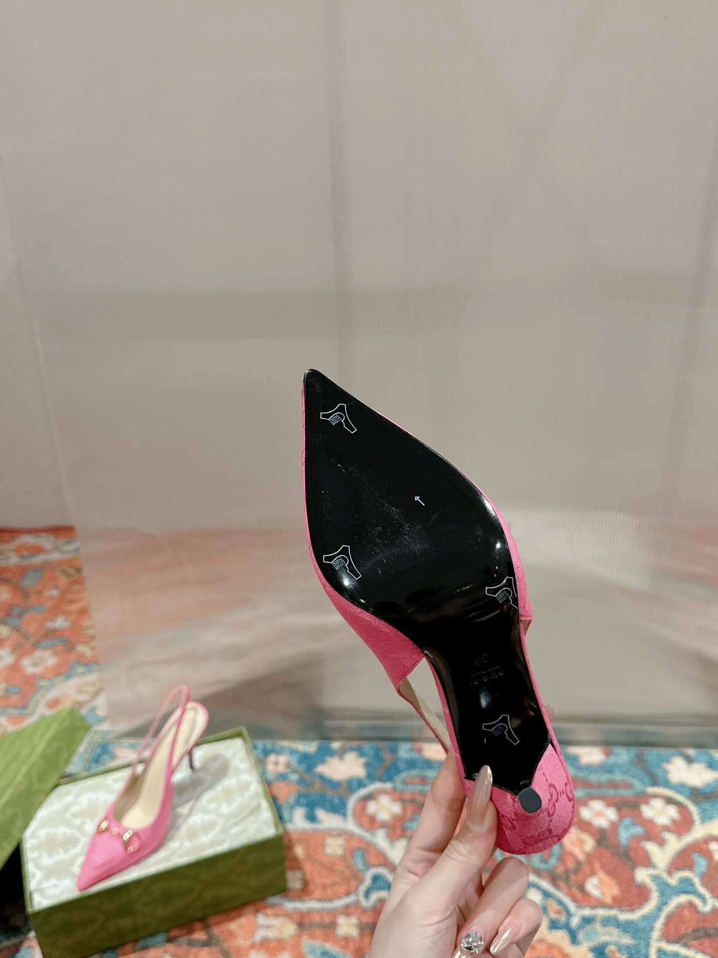 ua G*u*i horsebit slingback pump high heel