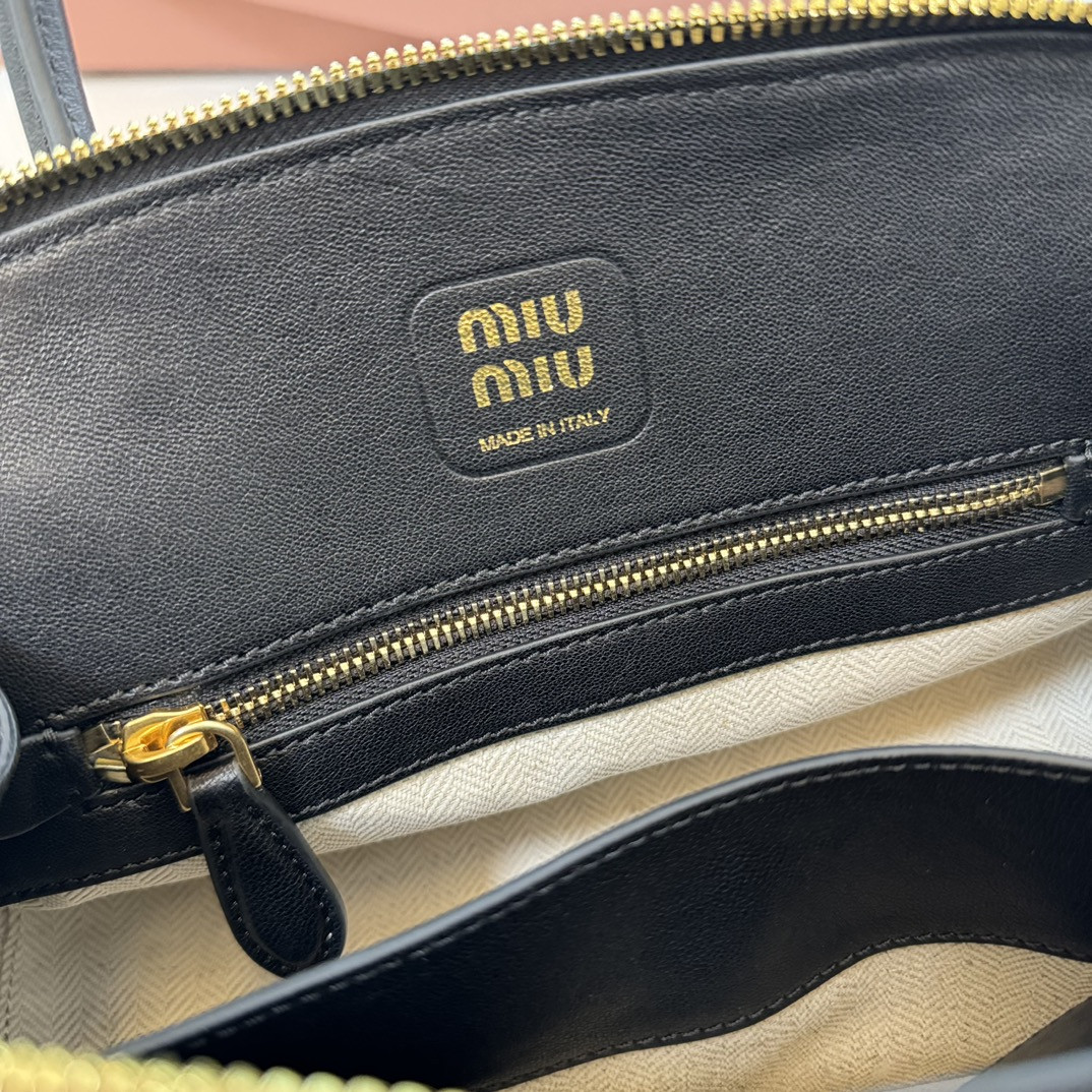 Miu Miu Aventure nappa leather top-handle bag 16.5x28x10cm