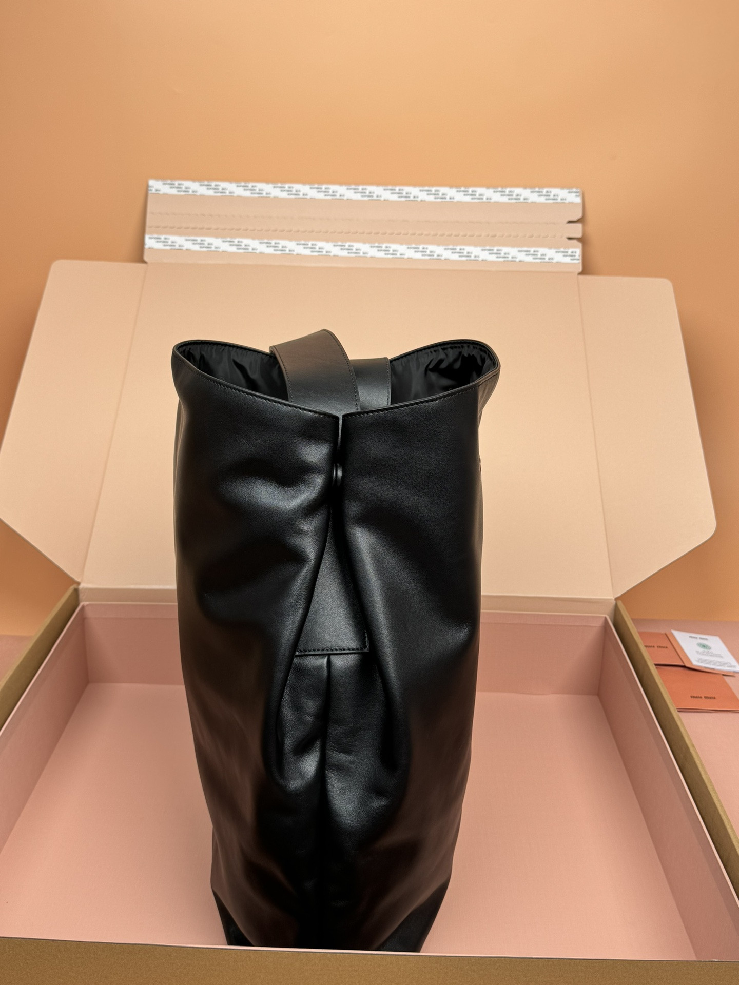 Miu Miu Leather Hobo Bag  41×46×11cm