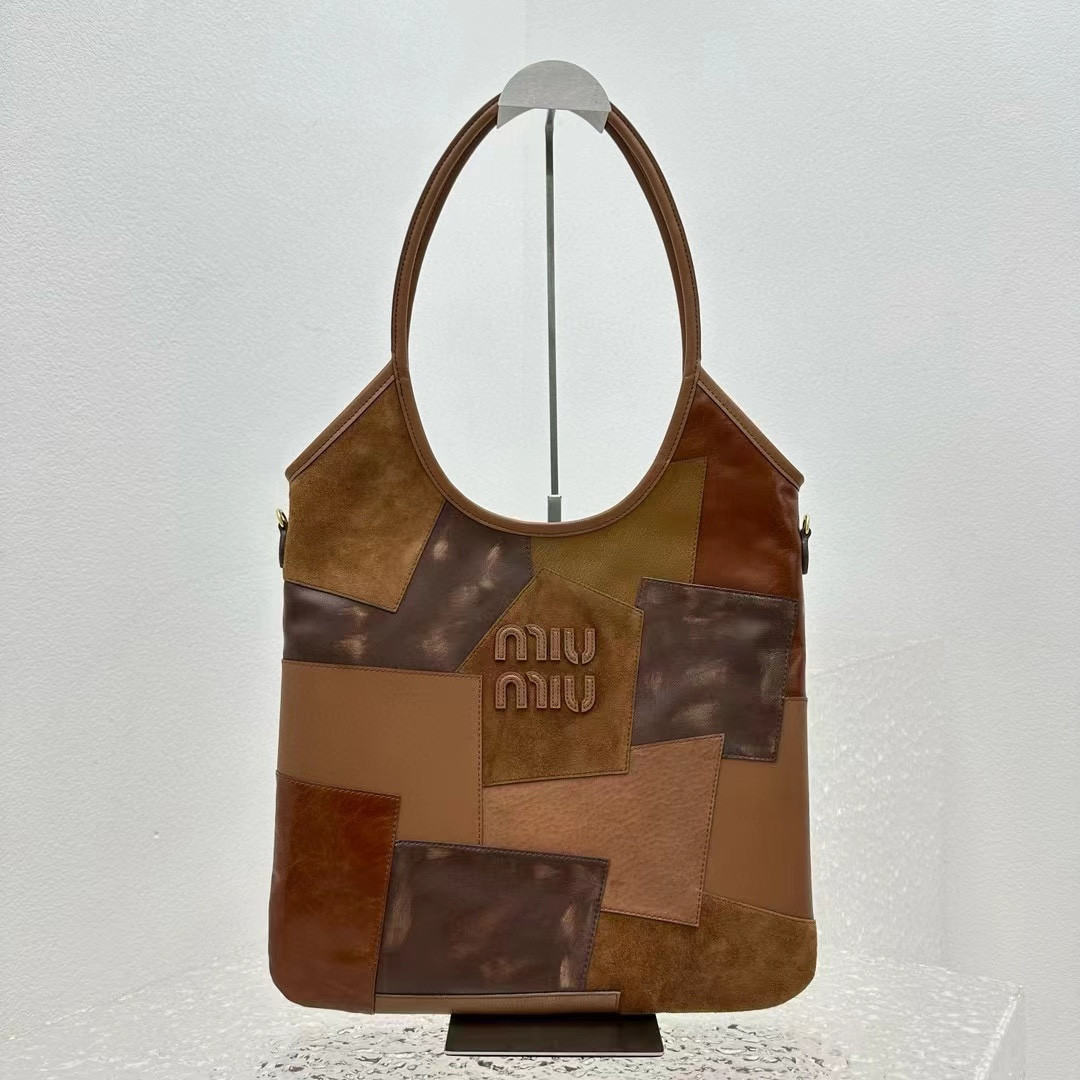 Miu Miu IVY leather patchwork bag  40x35cm