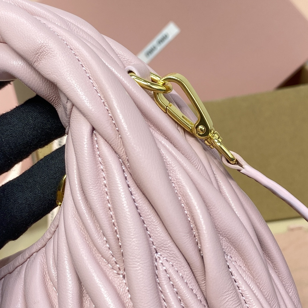 Miu Miu Wander matelassé nappa leather hobo bag 17x20x6cm