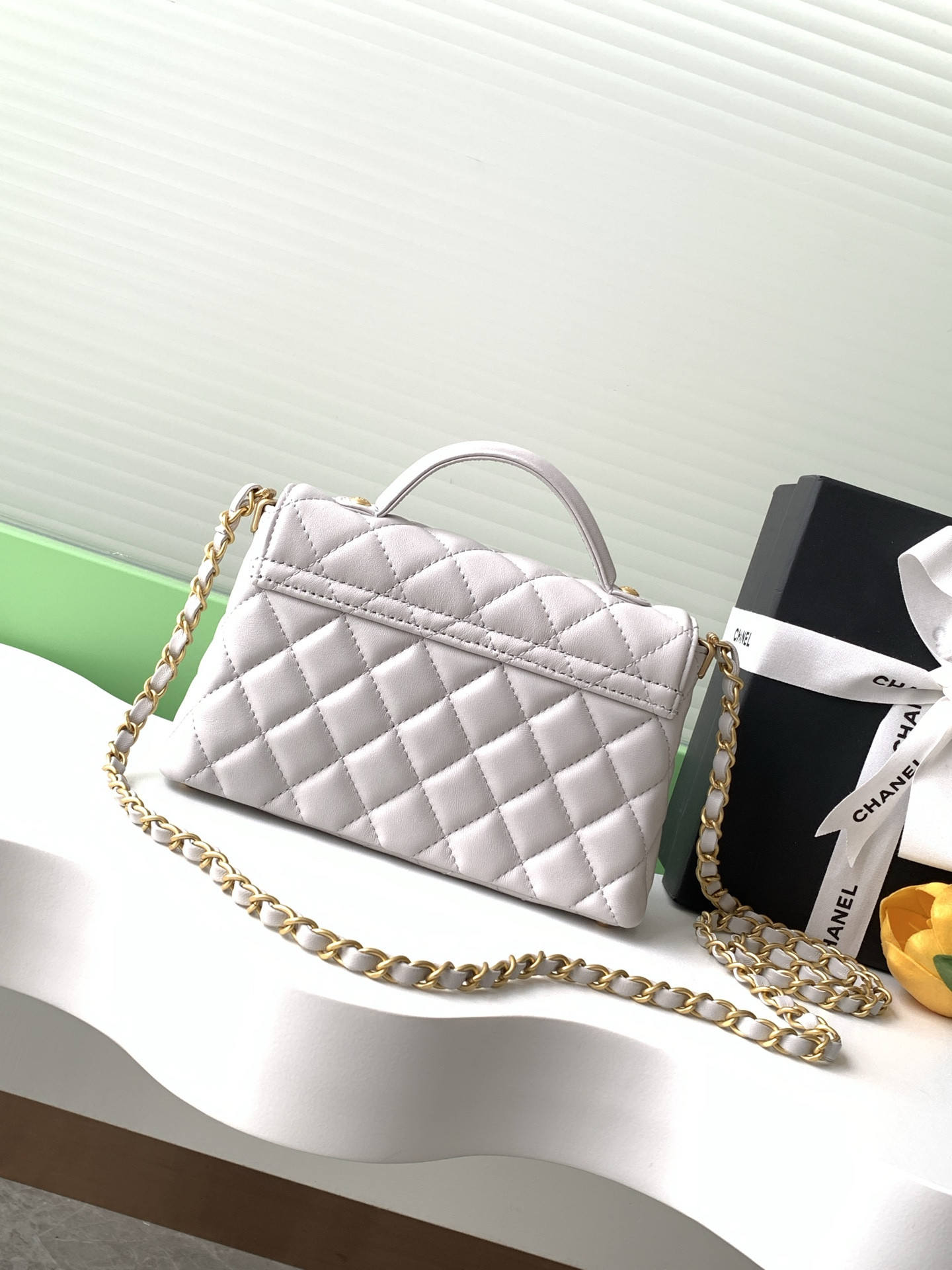 Ch*el small top handle flap bag as5355 14x20x6cm