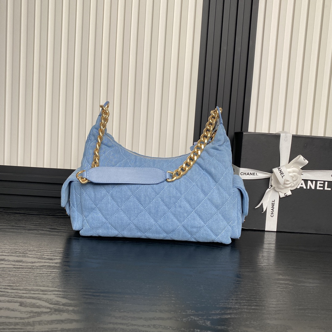 Ch*el 25c maxi hobo bag 27×35×18cm