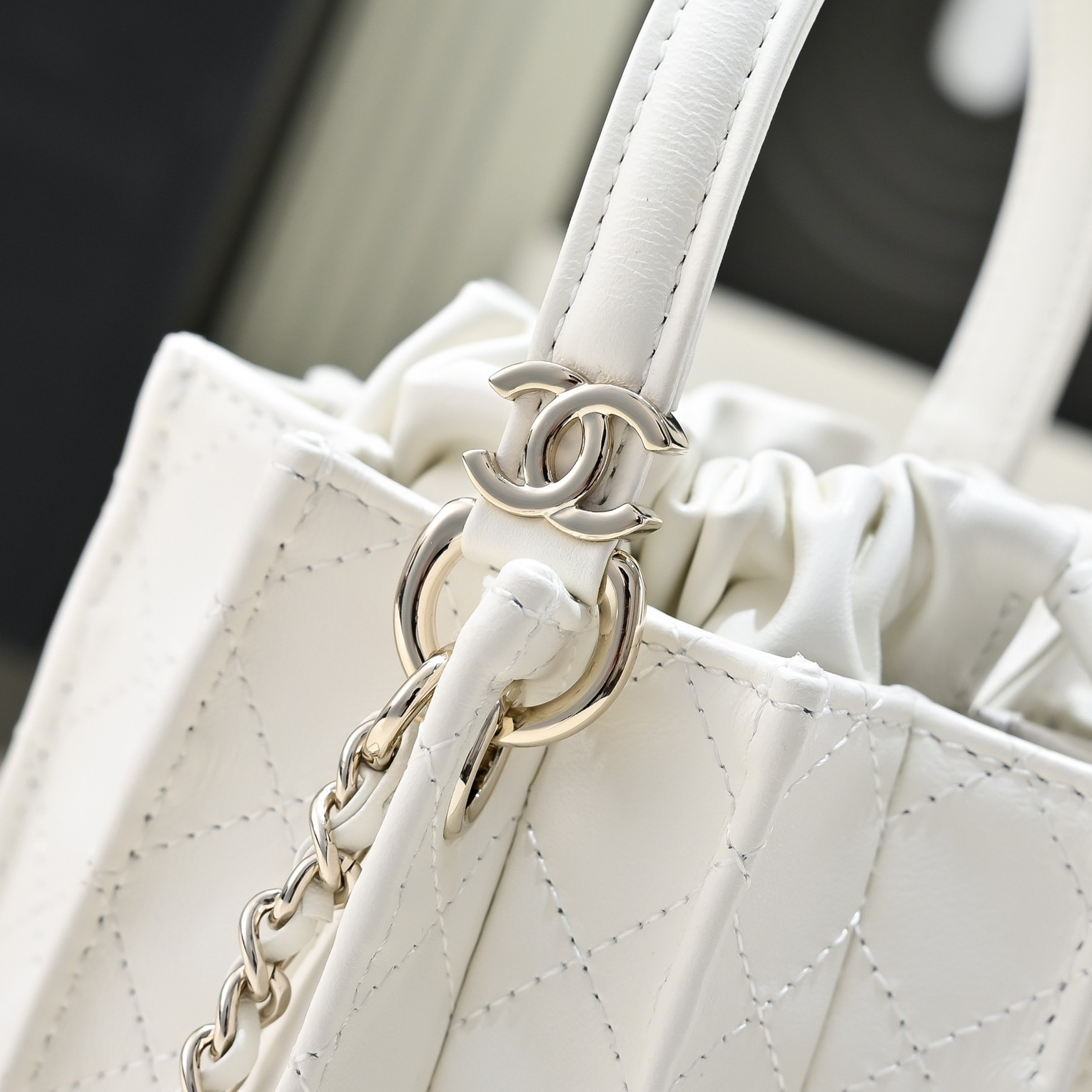 Ch*el mini bucket bag as5486 15.2x14x14cm