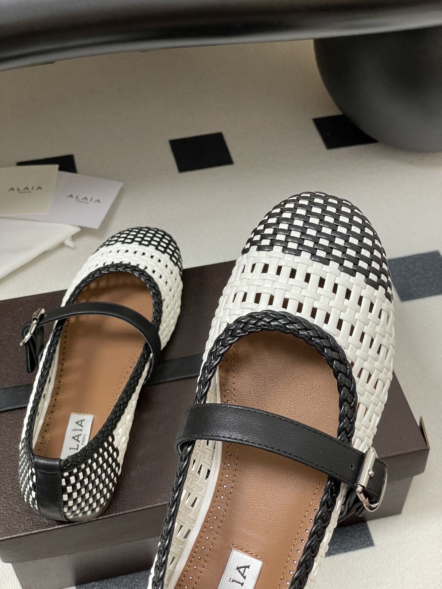 UA Alaïa Hollow Woven Mary Jane Flats(Customized Size 7-10 days production time)
