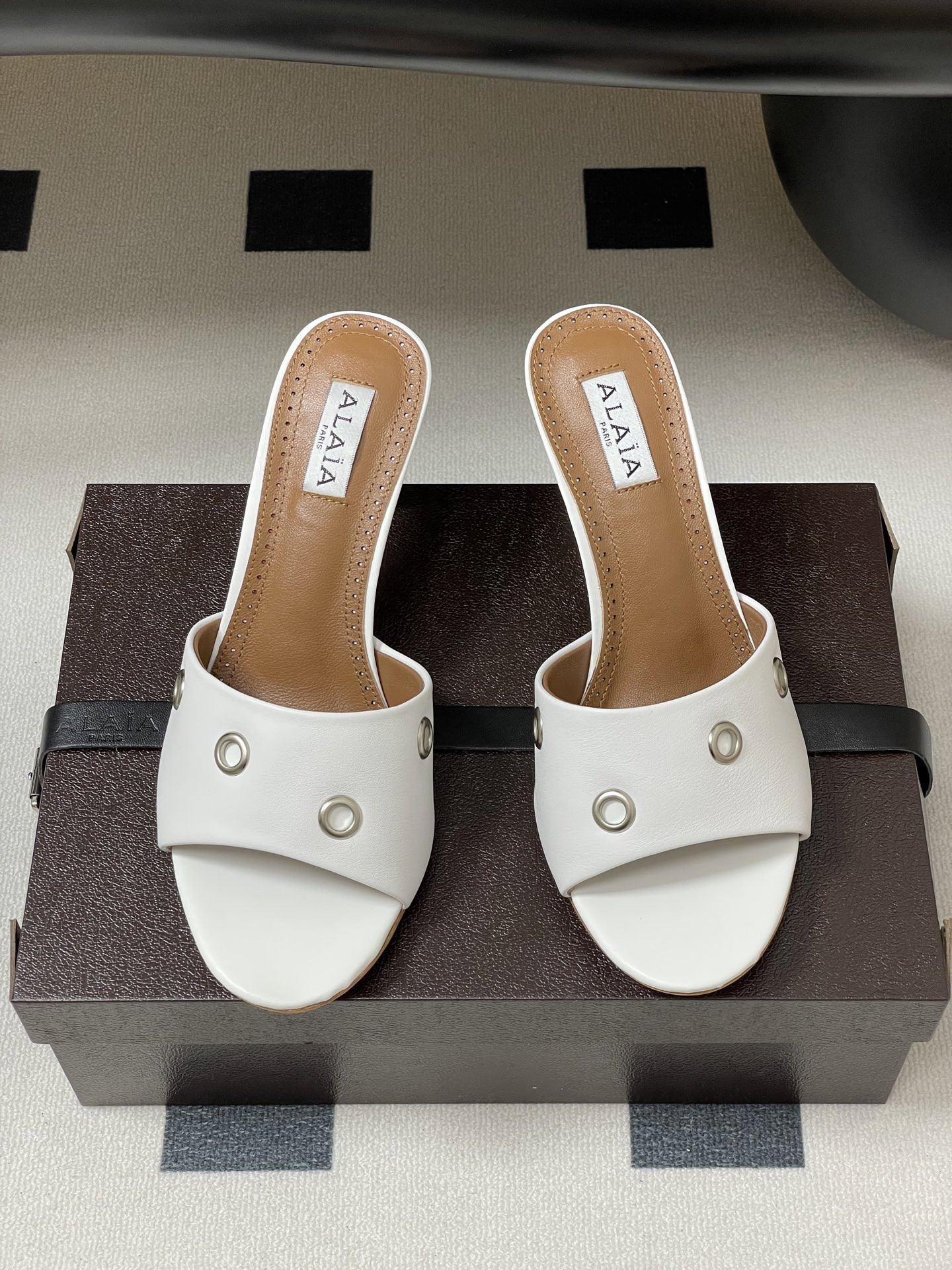 UA Alaia Ring Eyelets slippers 7cm Heel(Customized Size 7-10 days production time)