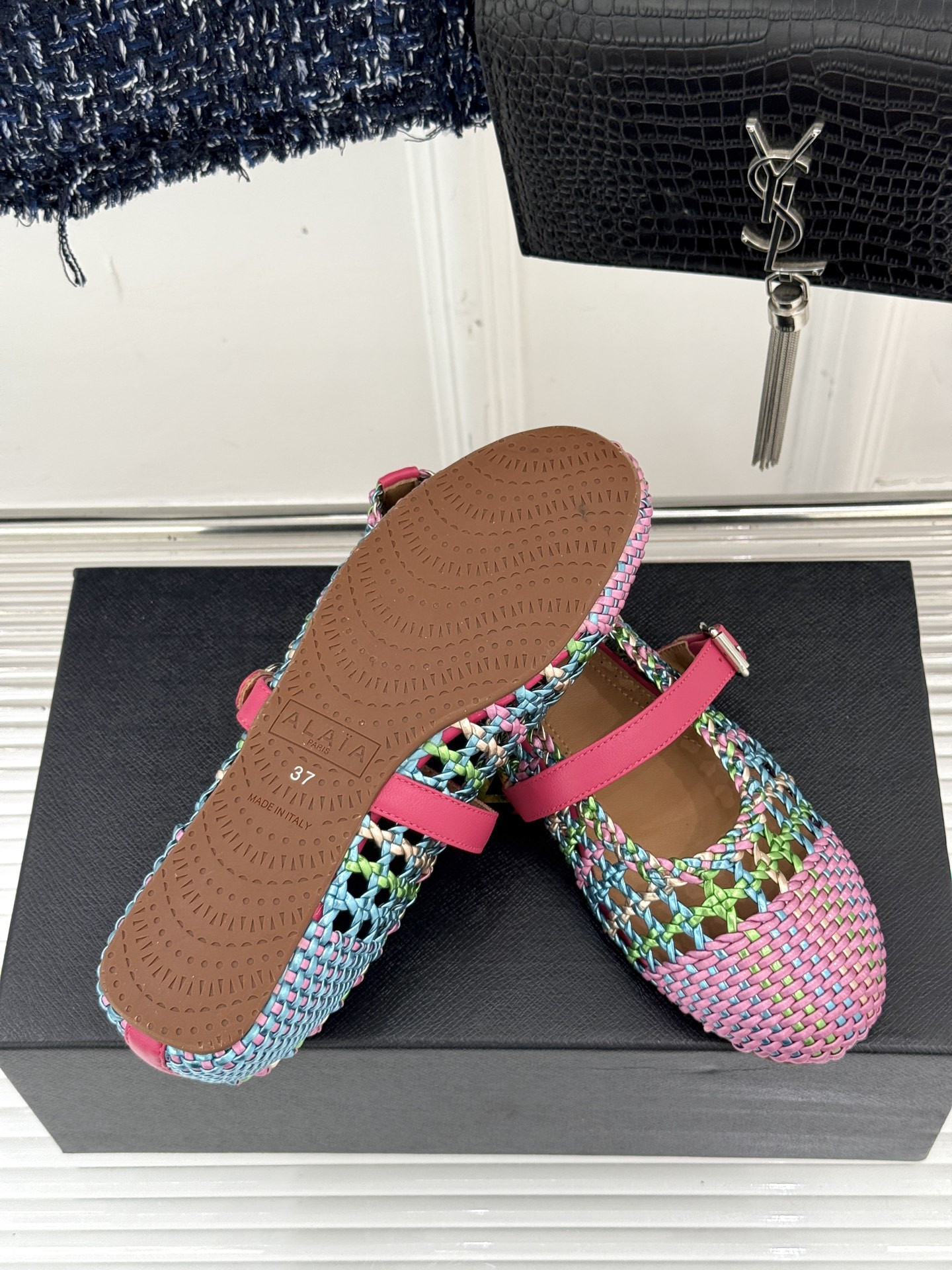 UA Alaïa Hollow Woven Mary Jane Flats(Customized Size 7-10 days production time)