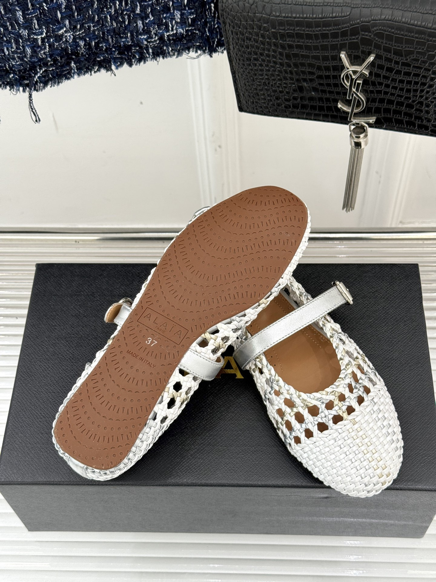 UA Alaïa Hollow Woven Mary Jane Flats(Customized Size 7-10 days production time)